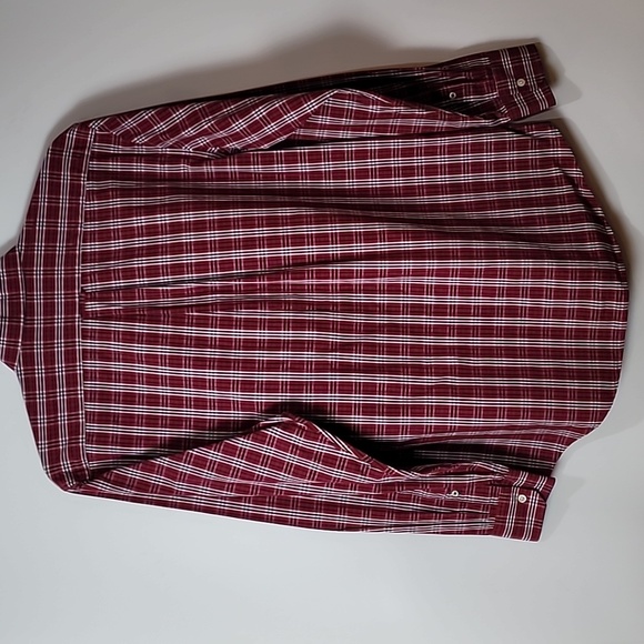 IZOD ~ Red White & Blue Plaid Long Sleeve Button down Shirt - Picture 5 of 12